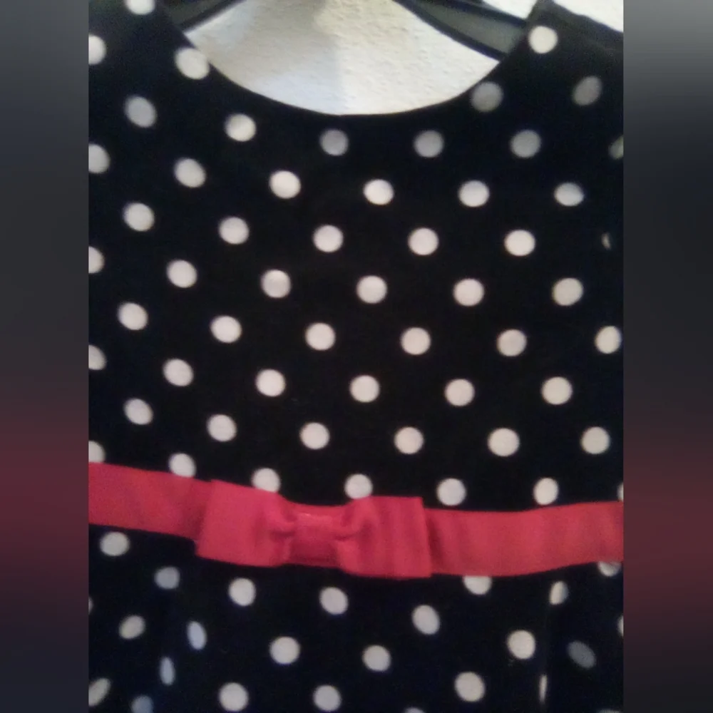 Gymboree Velvet Polka Dot Fit and Flare Dress 100% Cotton Size 6 Ribbon Coquette